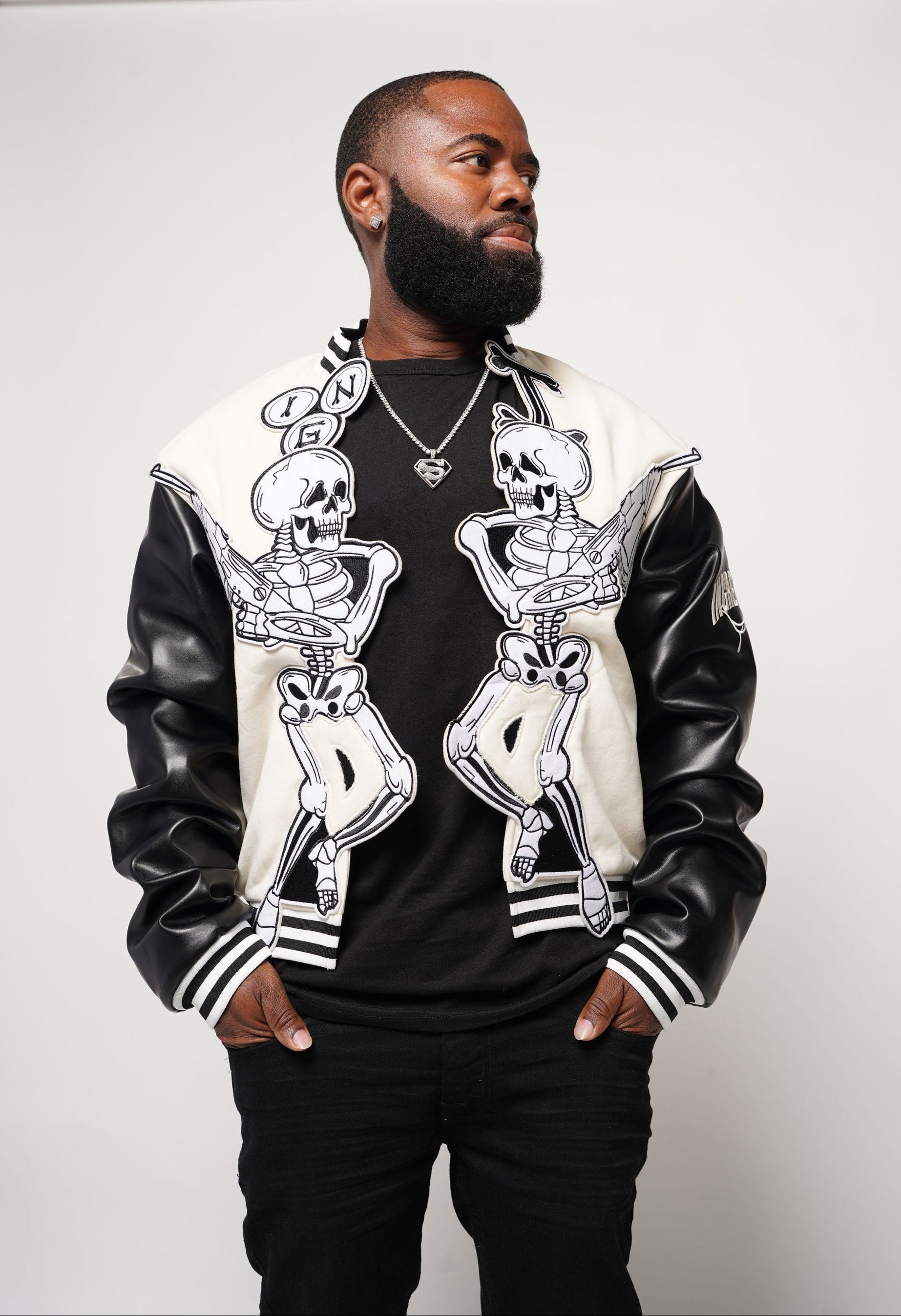 3 CG KRYPT KEEPER JACKET, Woven Material with Leather Sleeves (Extremely Great Quality)