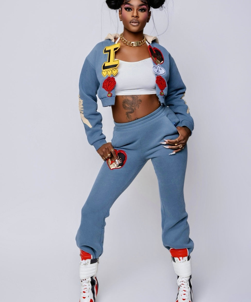 LOVE IS ALL WE NEED ❤️ (Women’s Crop 3CG Hoodie SET )