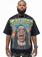 Psycho Nun Graphic T-Shirt (Boxy Fit)  (2-3 Days Shipping)