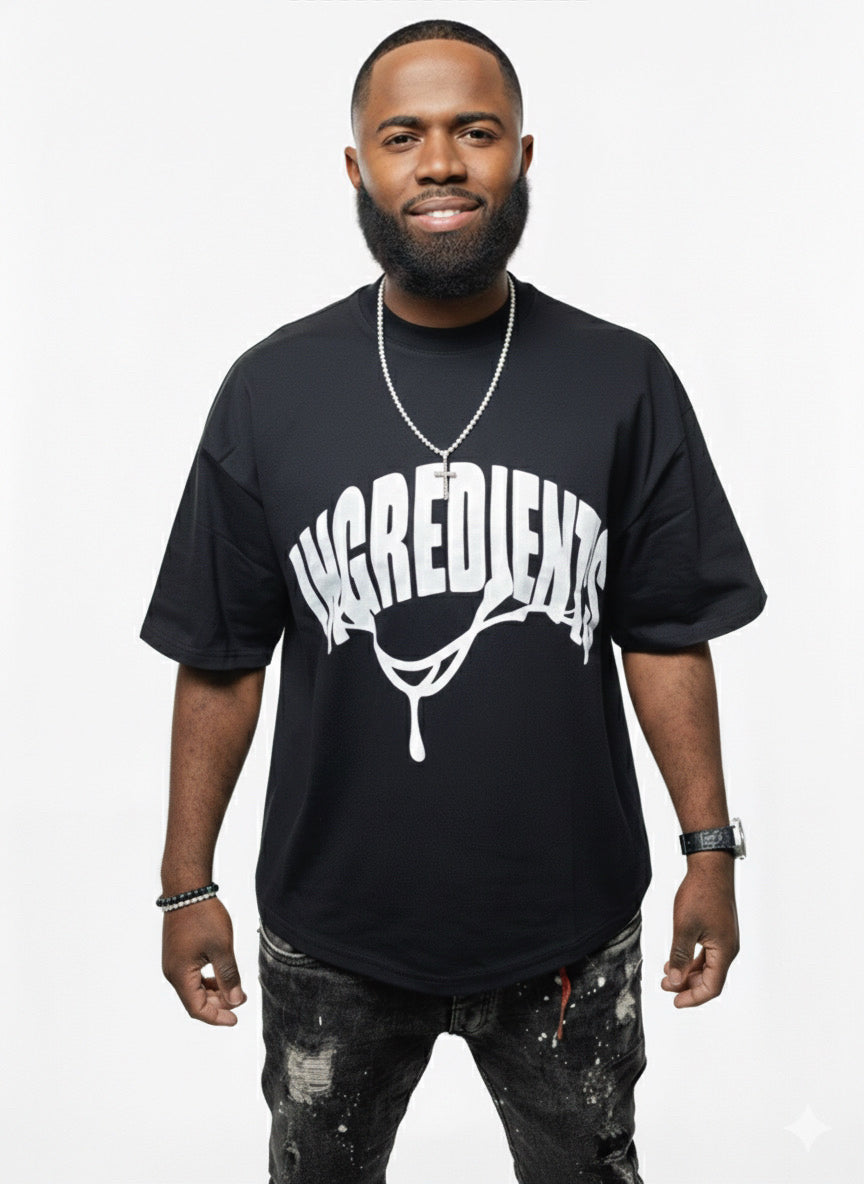 Ingredients Logo T-Shirt (BLACK)  (2-3 Days Shipping) (BACK TO SCHOOL 🚌📚 Additional 20% off Sale 🏷️)
